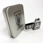 Дугова електроімпульсна запальничка USB Україна (металева коробка) HL-449. Колір: чорний