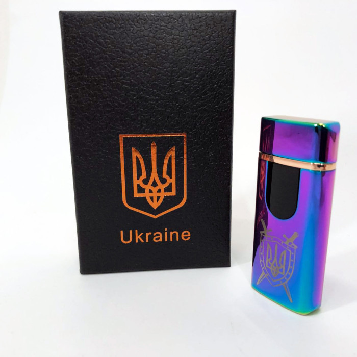 Електрична та газова запальничка Україна з USB-зарядкою HL-432, Юсб запальничка. Колір: хамелеон