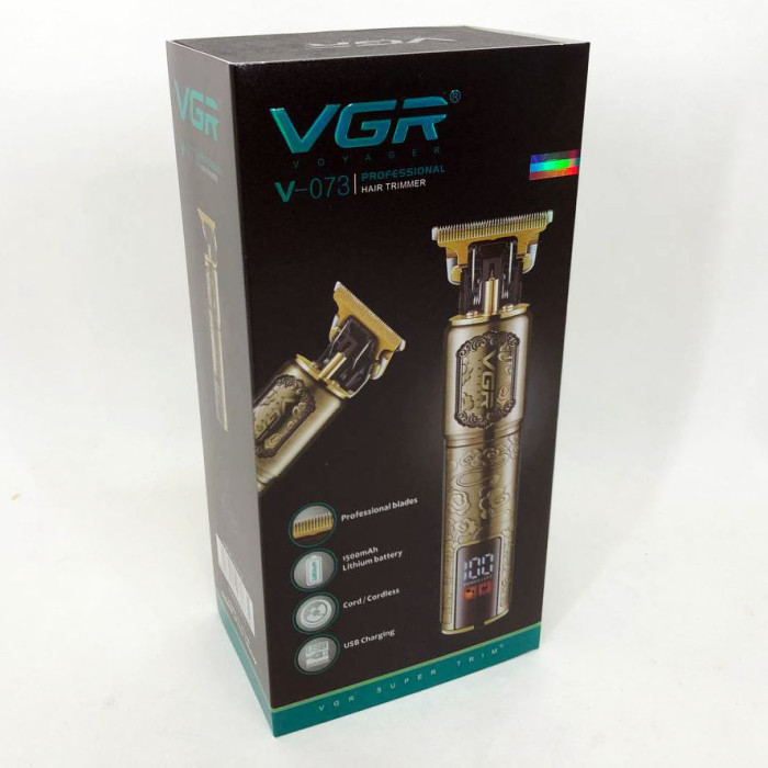 Машинка для стрижки волосся VGR V-073 акумуляторний бездротовий триммер для бороди та вусів