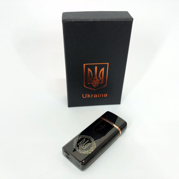 Електрична та газова запальничка Україна із USB-зарядкою HL-435, запальничка незвичайна. Колір: чорний