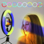 Кільцева світлодіодна лампа RGB LED RING MJ20 20 см із тримачем телефону