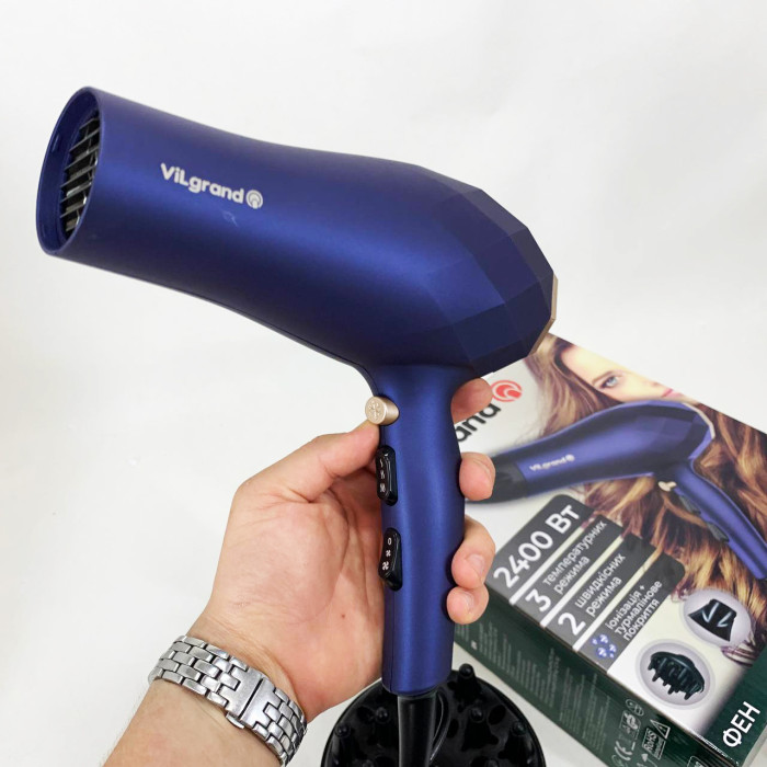Фен VILGRAND VHD 2424TI. Колір: синій