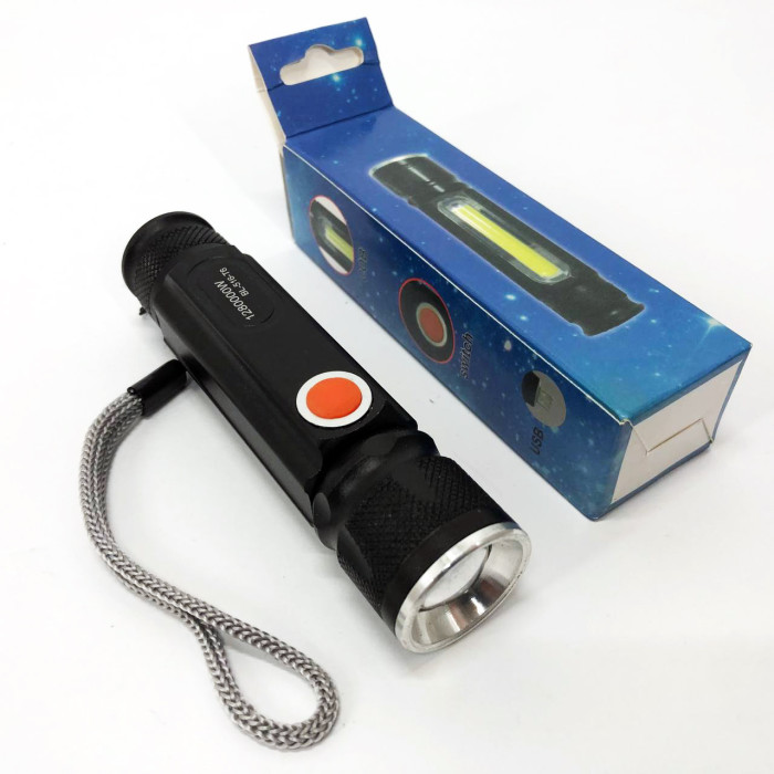 Ліхтарик портативний світлодіодний Police BL-516/616-T6-COB з USB-зарядкою, магнітом та функцією зуму