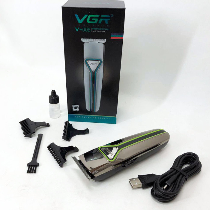 Професійна триммер бездротова для стрижки волосся VGR V-008 Pro, машинка для стрижки голови