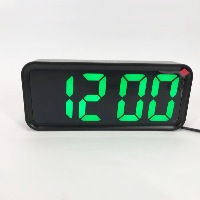 Годинник настільний DT-6508 з будильником та USB зарядкою із зеленим підсвічуванням, лід годинник настільний