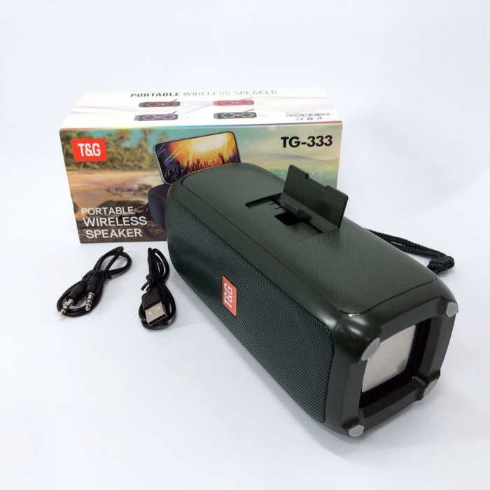 Портативна колонка TG333 2x5W з підсвічуванням RGB, акумуляторна колонка для музики. Колір: зелений