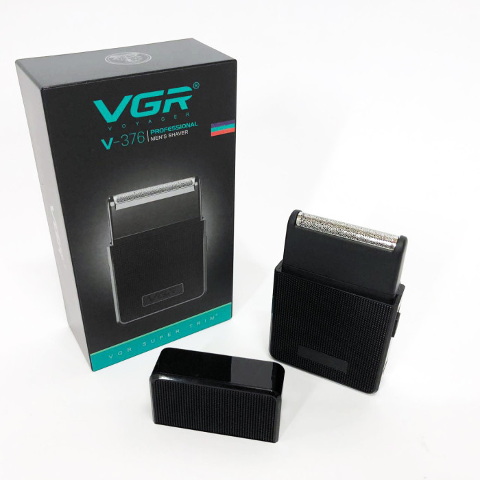 Електробритва VGR V-376 BLACK шейвер, Бюджетна машинка для стрижки бороди, Бездротова електробритва