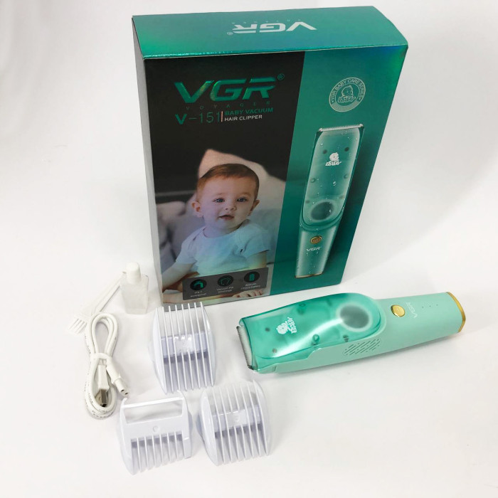 Машинка з витяжкою для стрижки дітей та немовлят VGR V-151 Baby зі змінними насадками
