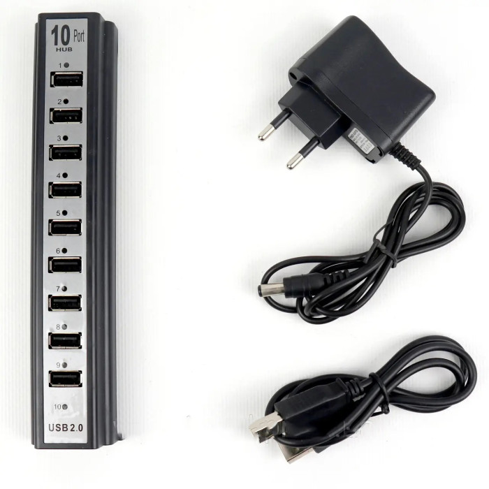 Розгалужувач USB HUB на 10 портів з активною зарядкою 220V, Розгалужувач юсб, Хаб для ноутбука
