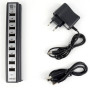 Розгалужувач USB HUB на 10 портів з активною зарядкою 220V, Розгалужувач юсб, Хаб для ноутбука