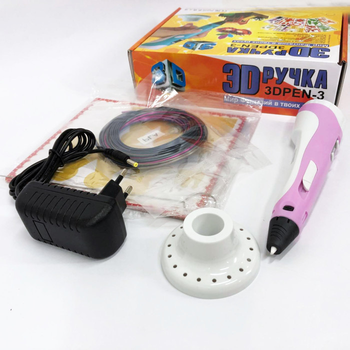 3D ручка Smart 3D Pen 2 c LCD дисплеєм, 3D ручка для розвитку уваги. Колір: рожевий