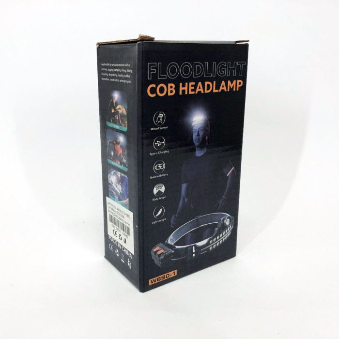 Ліхтар налобний BL-W690-LTS+SMD white+red сенсорний (з датчиком руху), світлодіодний налобний ліхтарик