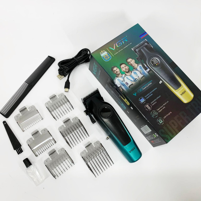 Акумуляторна машинка для стрижки VGR V-196 GREEN