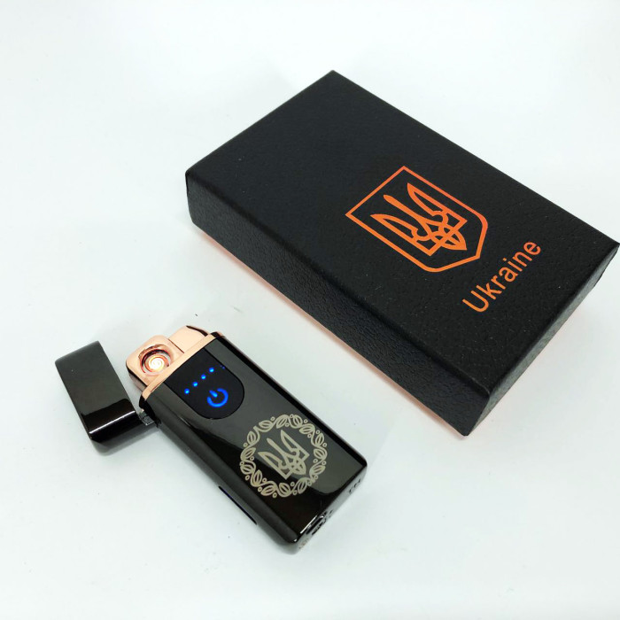 Електрична та газова запальничка Україна із USB-зарядкою HL-435, запальничка незвичайна. Колір: чорний