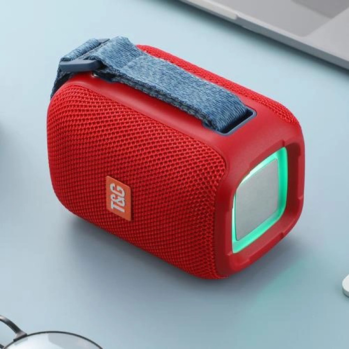 Портативна Bluetooth колонка TG339 5W з RGB підсвічуванням, Гучна блютуз колонка. Колір: червоний