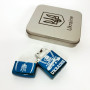Дугова електроімпульсна запальничка USB Україна (металева коробка) HL-449. Колір: синій