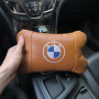 Комплект автоподушок 2шт з натуральної коричневої шкіри для BMW. Ортопедична подушка в авто БМВ