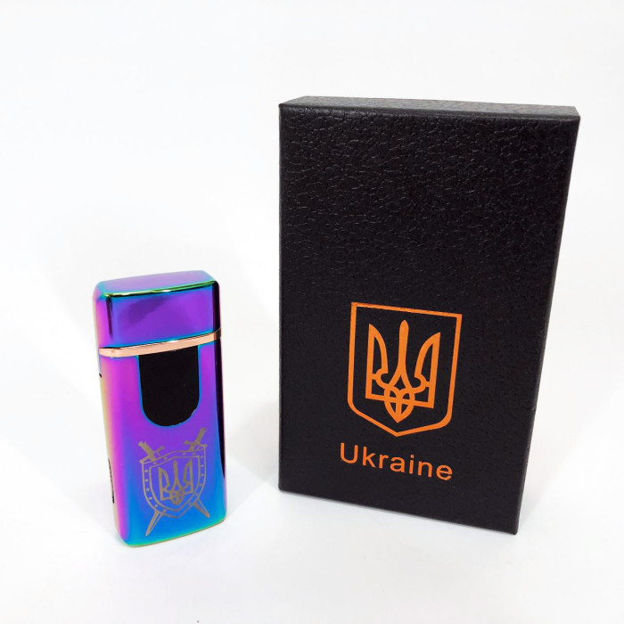 Електрична та газова запальничка Україна з USB-зарядкою HL-432, Юсб запальничка. Колір: хамелеон