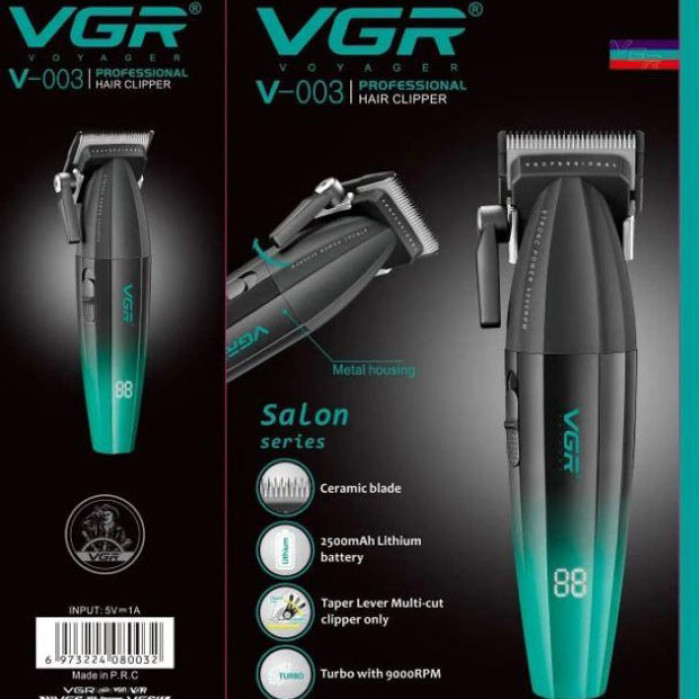 Машинка для стрижки волосся акумуляторна Professional Turbo з різними насадками VGR V-003