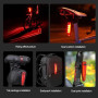 Велоліхтар LEADBIKE LD77-LS-4 LED з лазерною розміткою, Ліхтар акумуляторний світлодіодний велосипедний