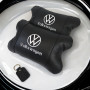 Набір подушок 2шт в авто Volkswagen з натуральної шкіри, на підголовник у машину, Автомобільна подушка