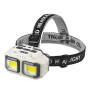 Ліхтар налобний акумуляторний Bailong HX-816S 2COB(white+red) із сенсорним датчиком вологозахист