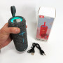 Портативна Bluetooth колонка TG619C FM-радіо USB/TF з ремінцем, Bluetooth колонка з підсвічуванням. Колір: сірий