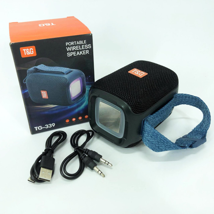 Портативна колонка Bluetooth TG339 5W з RGB підсвічуванням, Акумуляторна колонка для музики. Колір: чорний