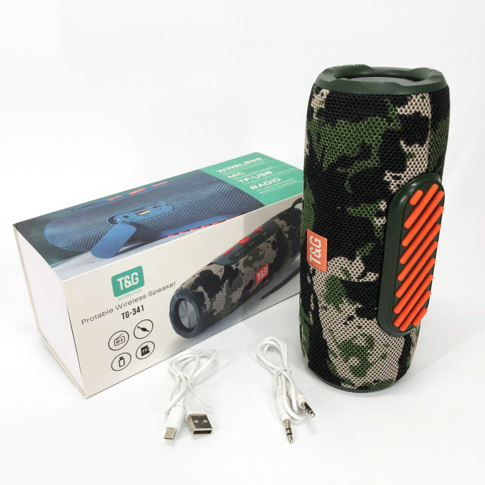 Портативна колонка Bluetooth TG341 зі шнурком, акумуляторна колонка для музики. Колір: камуфляж