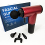 Акумуляторний масажер Fascial Gun KH-320 портативний ручний ударний м'язовий пістолет 4 насадки червоний