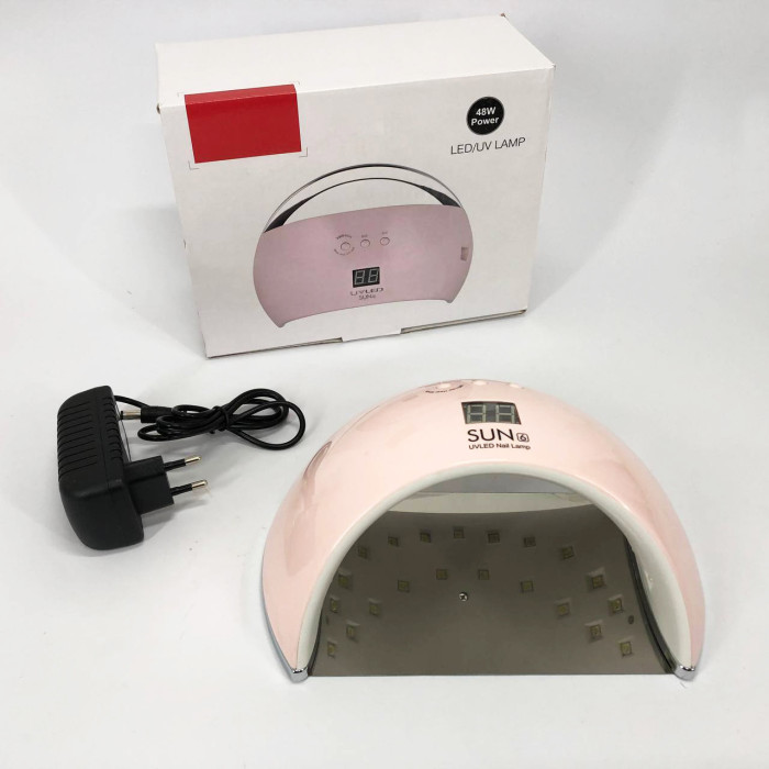 Ультрафіолетова лампа для Манікюру UV LAMP Sun 6, Світлодіодна сушарка для гель лаку. Колір: рожевий