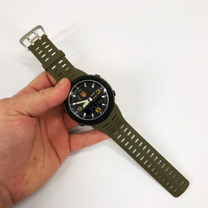 Годинник наручний чоловічий SKMEI 5561/1655AGBK, Протиударний годинник, Годинник для військовослужбовців