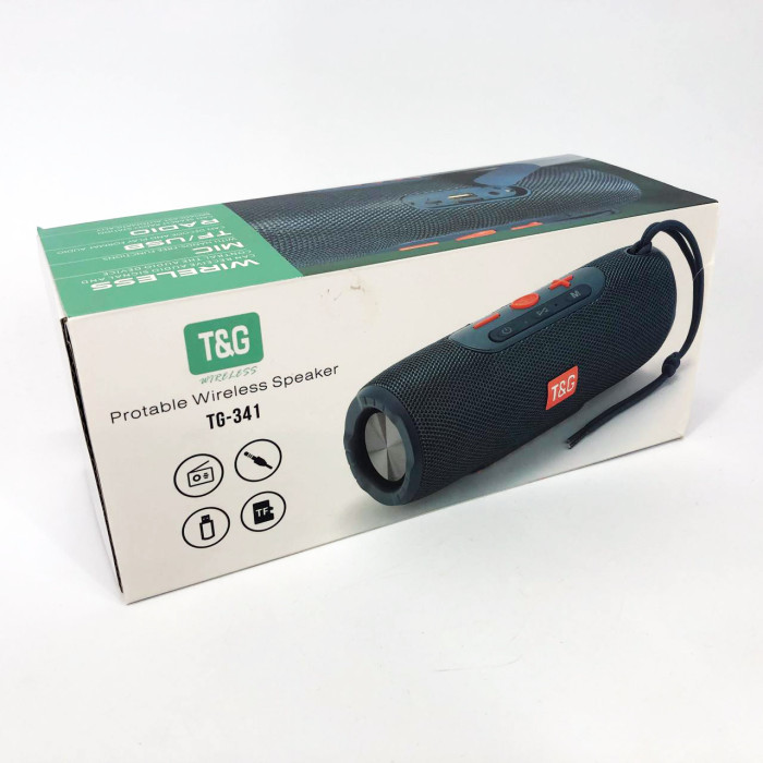 Портативна колонка Bluetooth TG341 зі шнурком, Бездротова колонка портативна потужна. Колір: синій