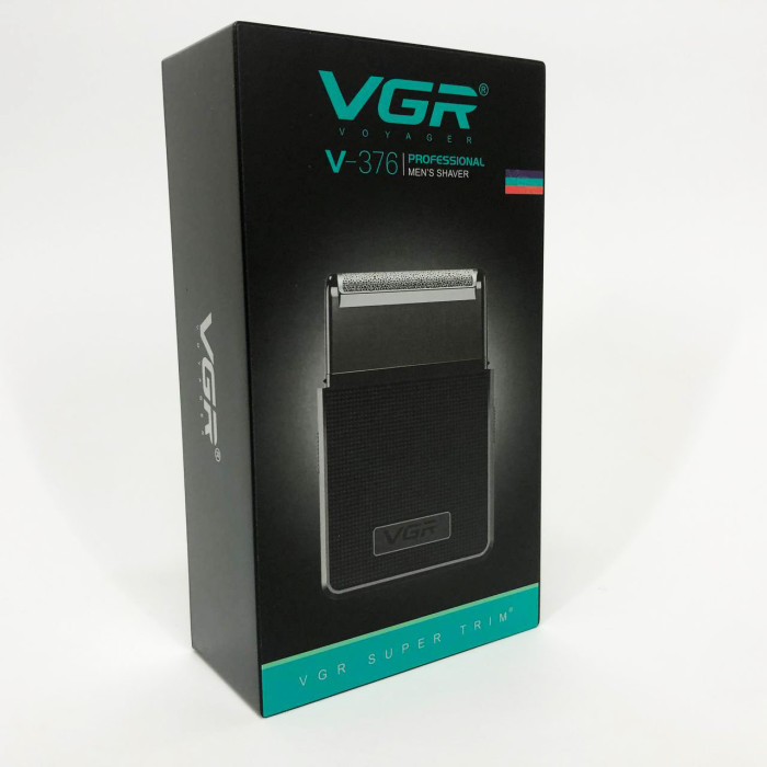 Електробритва VGR V-376 BLACK шейвер, Бюджетна машинка для стрижки бороди, Бездротова електробритва