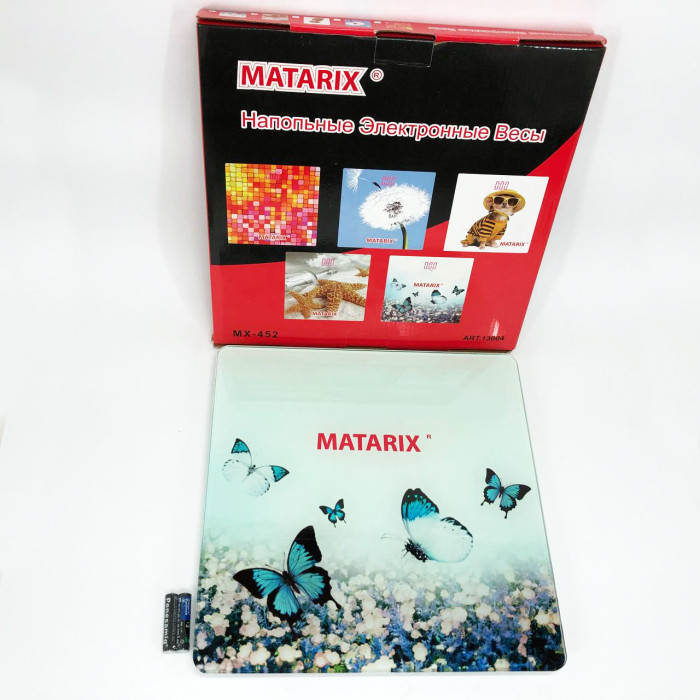 Ваги для підлоги MATARIX MX-452 180 кг, Ваги для вимірювання маси тіла, Електронні ваги метелика