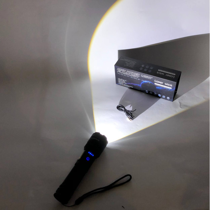 Ліхтарик PLD-P815 White Laser LED PM10-TG+COB, Ліхтарик тактичний акумуляторний ручний