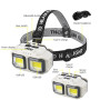 Ліхтар налобний акумуляторний Bailong HX-816S 2COB(white+red) із сенсорним датчиком вологозахист