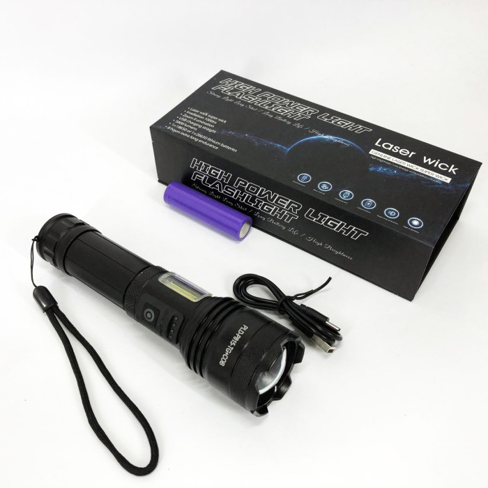 Ліхтарик PLD-P815 White Laser LED PM10-TG+COB, Ліхтарик тактичний акумуляторний ручний