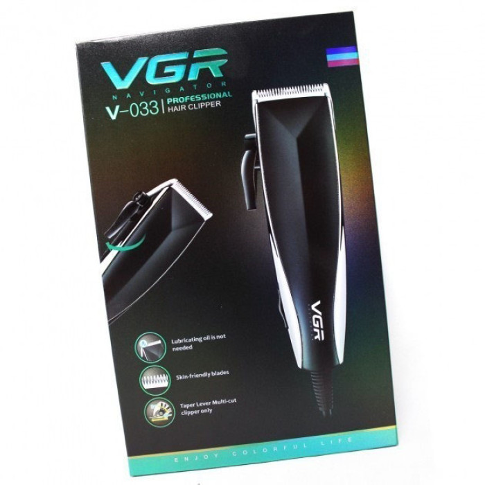 Професійна машинка для стрижки волосся VGR V-033 з функцією тримера та 4 насадками