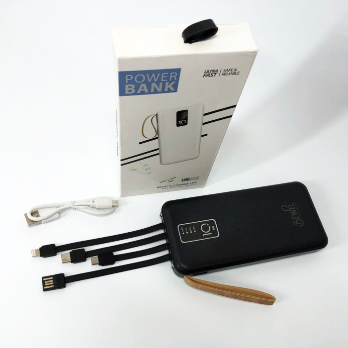 Power Bank зарядний пристрій на сонячній батареї 10000mAh з індикатором заряду. Колір: чорний