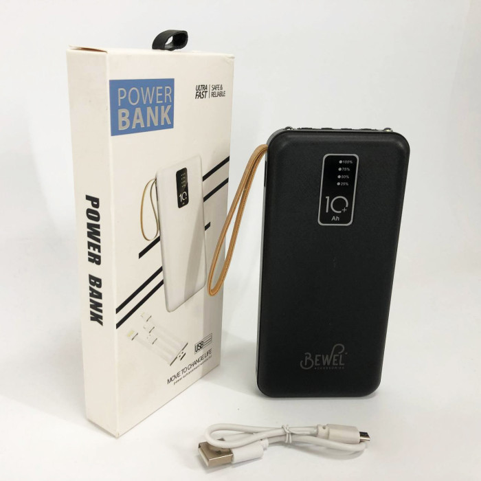 Power Bank зарядний пристрій на сонячній батареї 10000mAh з індикатором заряду. Колір: чорний