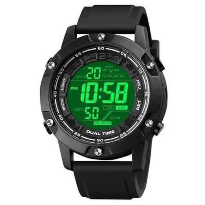 Годинник наручний чоловічий SKMEI 1762BK BLACK, Чоловічий армійський водостійкий тактичний годинник. Колір: чорний