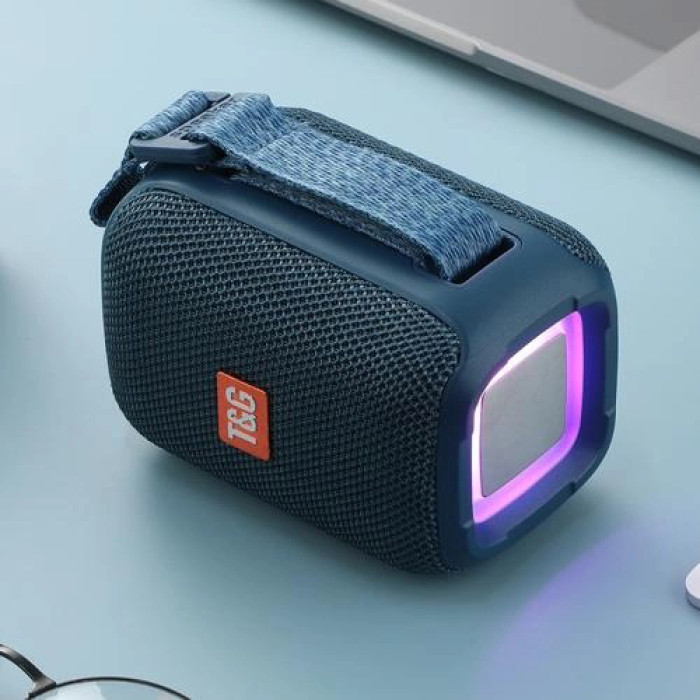 Портативна Bluetooth колонка TG339 5W з RGB підсвічуванням, Bluetooth колонка для вулиці. Колір: синій