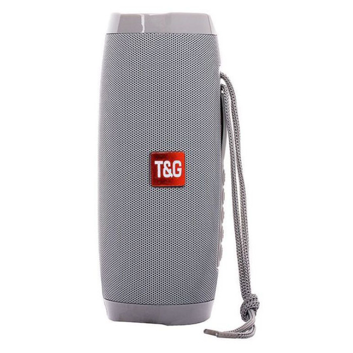 Портативна bluetooth колонка вологостійка TG-157 Pulse з різнокольоровою підсвіткою. Сірий колір