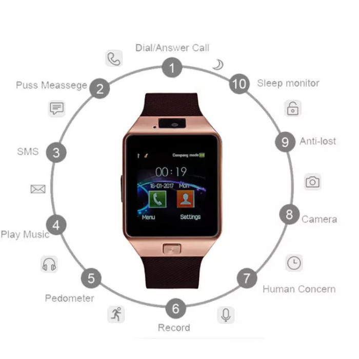 Смарт-годинник Smart Watch Q18. Колір: золотий
