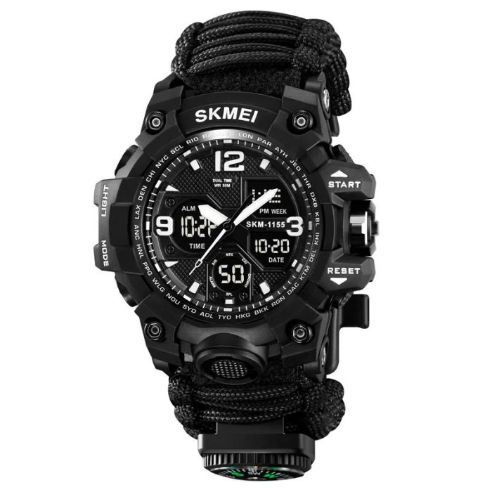 Годинник наручний чоловічий SKMEI 1155BKBK PARACORD