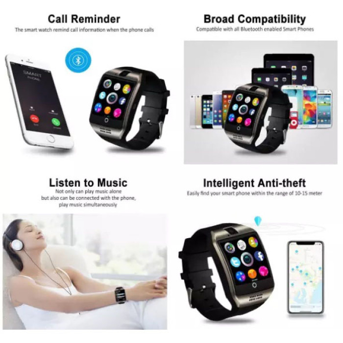Смарт-годинник Smart Watch Q18. Колір: чорний