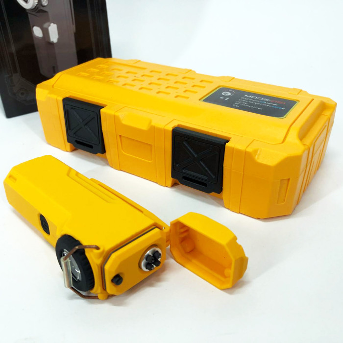 Ліхтарик-запальничка армійська MULTIFUNCTIONAL D51-COB електроімпульсна акумуляторна. Колір: жовтий