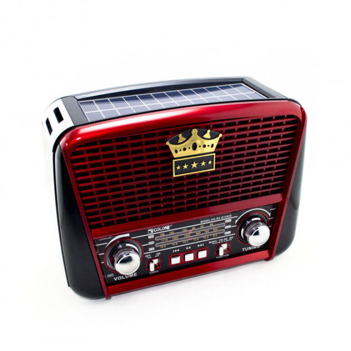 Радіоприймач Golon RX-455S USB / акумулятор сонячна панель, Радіоприймач з гарним прийомом для дачі