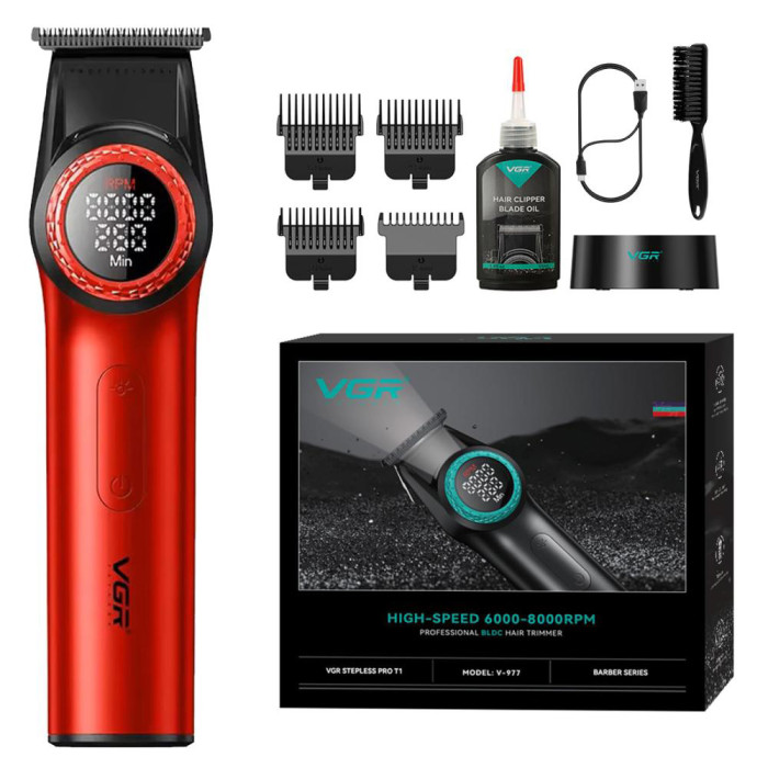 Тример VGR V-977 RED, регулювання потужності 6000 - 8000 RPM